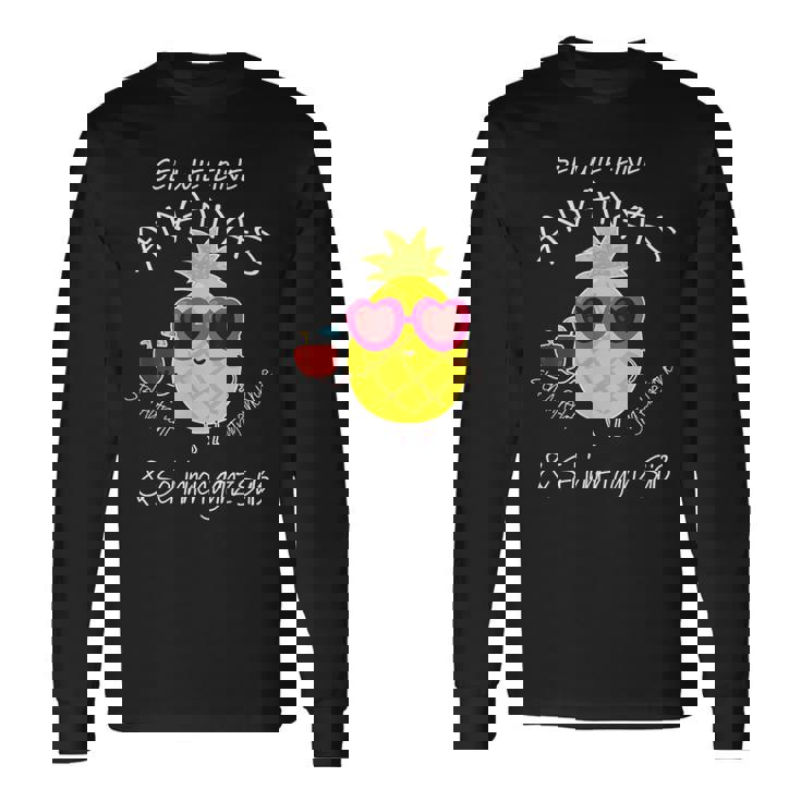 パイナップル サングラス アロハ ビーチ ハワイアン ハワイ 長袖Tシャツ