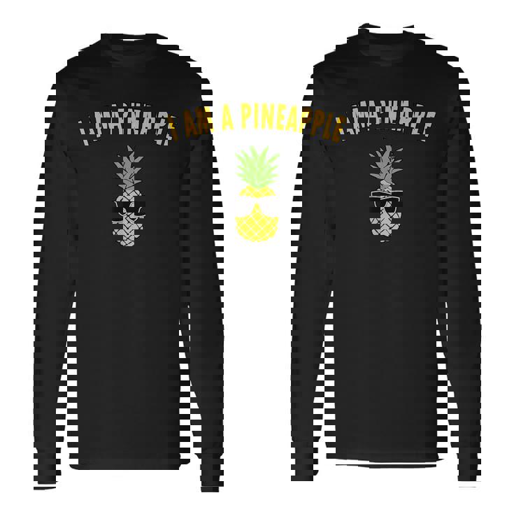 パインアップル おもしろ フルーツ ファンキー パイナップル アロハ ビーチ ハワイアン サングラス 長袖Tシャツ