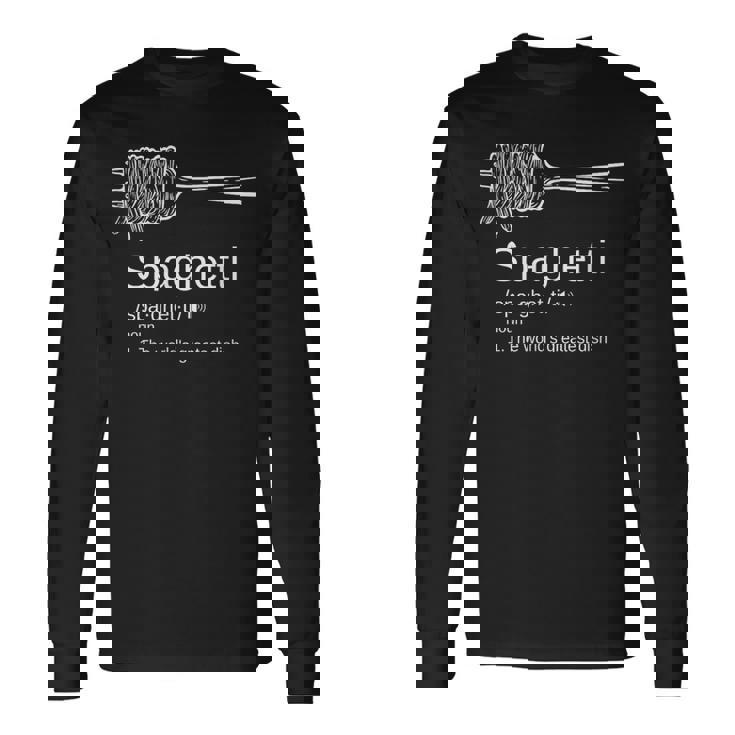 パスタ好きを意味する面白いスパゲッティ。 長袖Tシャツ