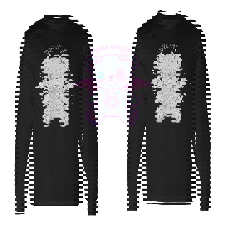 パステルゴス カワイイ 鬼熊 不気味 かわいい 長袖Tシャツ