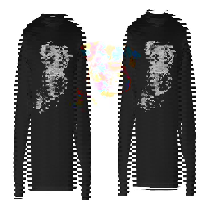 パステルペイント エアデールテリアポートレート 長袖Tシャツ