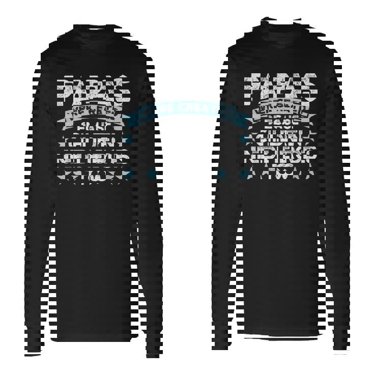 メンズ パパスは子供の家族のパパから 長袖Tシャツ ギフトのアイデア