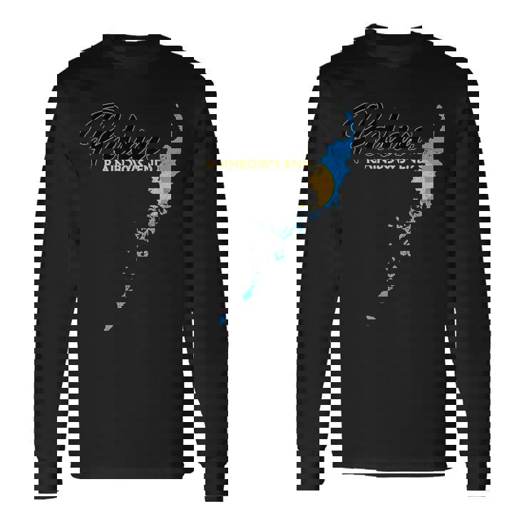 パラオ国旗 パラオ地図 長袖Tシャツ