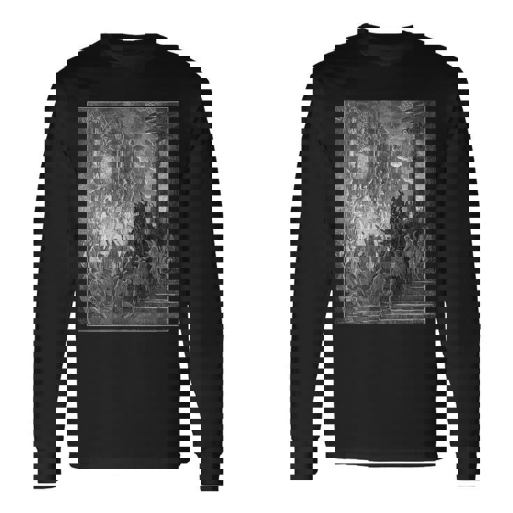 パラダイス・ロスト「ハイ・オン・ア・スローン」ギュスターヴ・ドレ・アート 長袖Tシャツ ギフトのアイデア