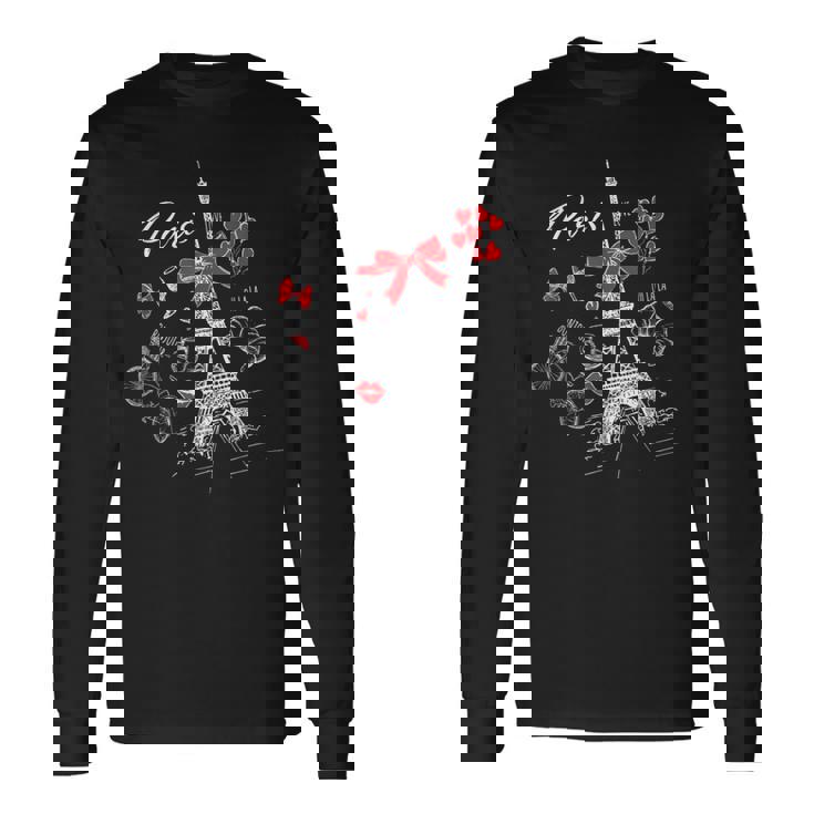 パリ I フランス 旅行 フランス エッフェル塔 フランス語 フランス語 長袖Tシャツ ギフトのアイデア