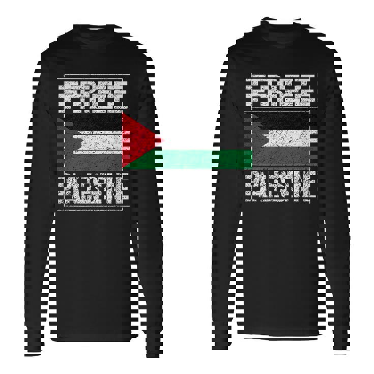 パレスチナの国旗 パレスチナが好きです 長袖Tシャツ