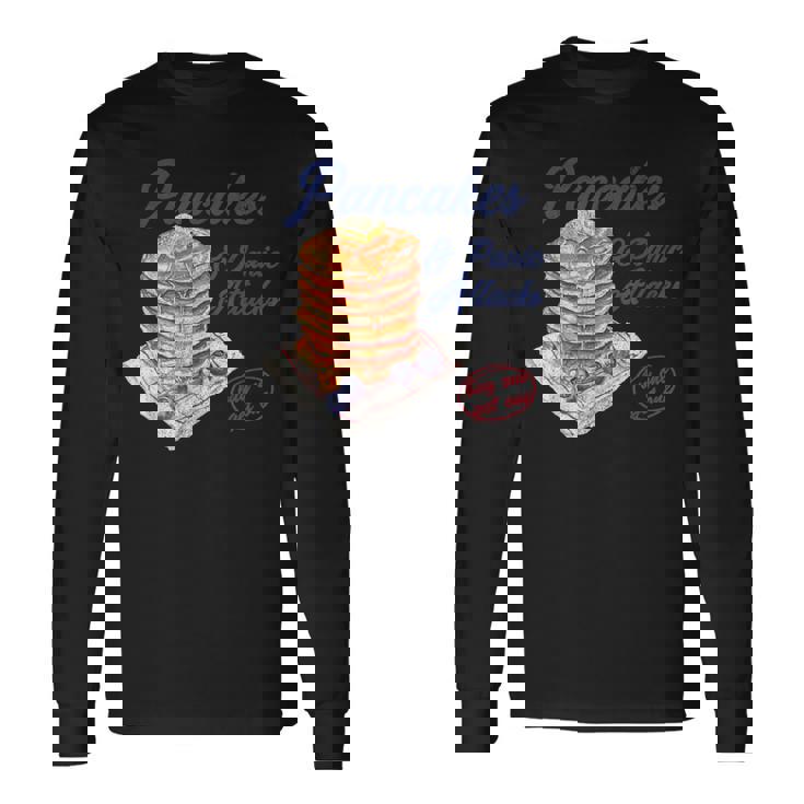 パンケーキとパニック発作 面白い メンタルヘルス 不安 長袖Tシャツ