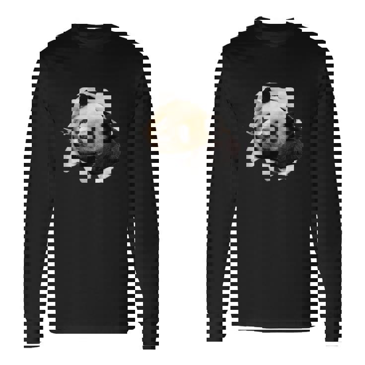 パンダ 面白いtシャツ メンズ 動物 グッズ おもしろ 面白い 服 ネタ 動物 珍獣 熊猫 長袖Tシャツ