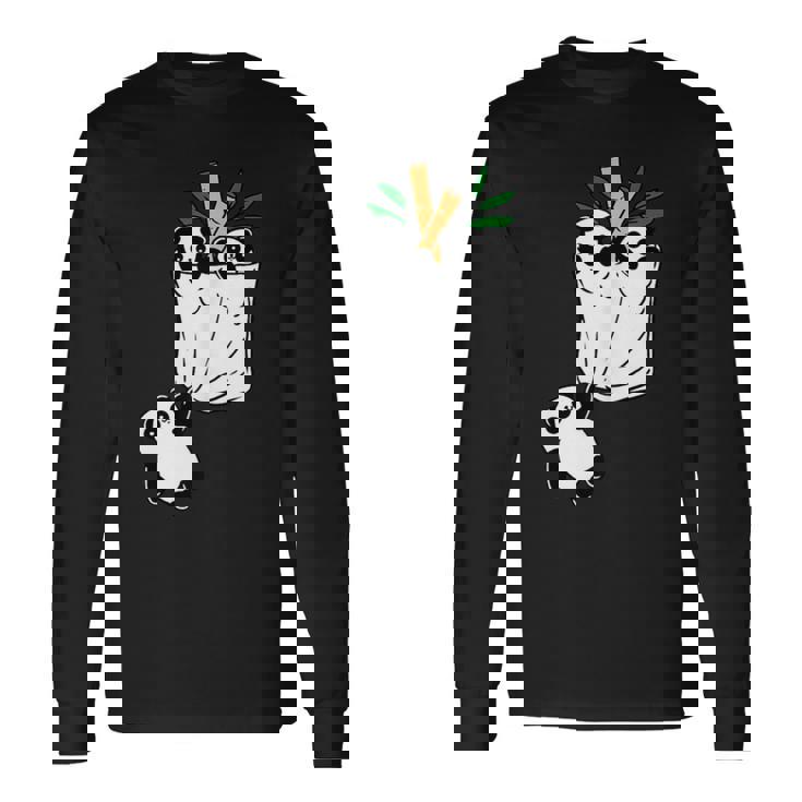 パンダのポケットに入ったパンダ 長袖Tシャツ