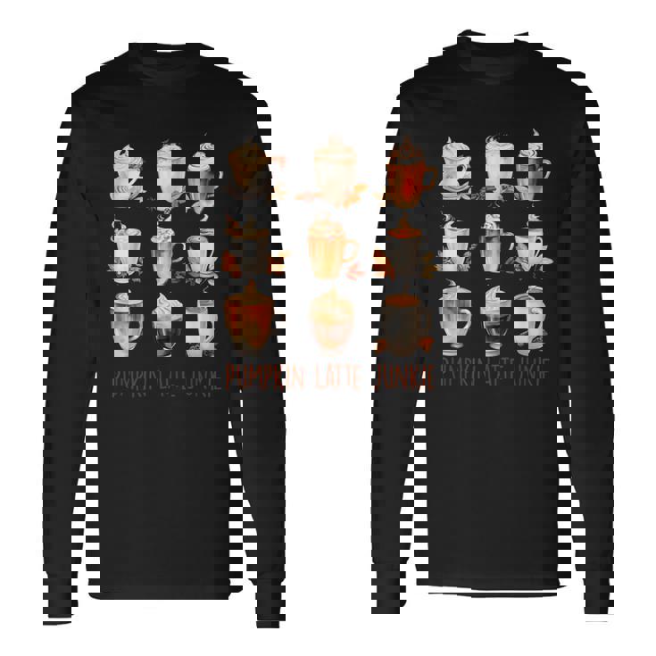 パンプキンラテ ジャンキー 秋 バイブ 秋 感謝祭 長袖Tシャツ