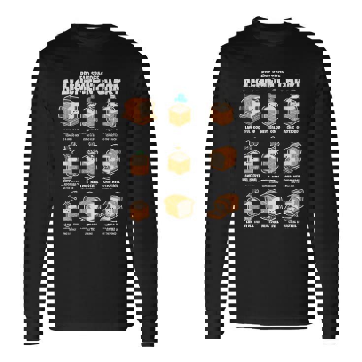 パン収納 アライメントチャート パンメーカー おもしろパン屋 長袖Tシャツ ギフトのアイデア