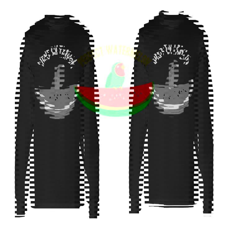 パーフェクトスイカラブバード、バーブミーム、グリーンオウムフルーツ 長袖Tシャツ