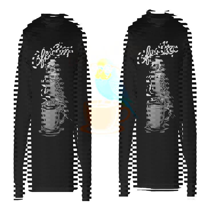 ヒップスター セキセイインコ コーヒー セキセイインコ 長袖Tシャツ