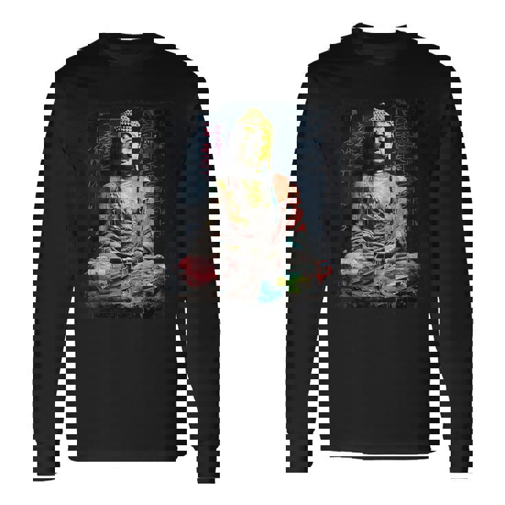 ヒップホップ Y2k Hip Hop ヴィンテージ レトロ ヒップスター エッジー ストリートウェア 仏陀 長袖Tシャツ