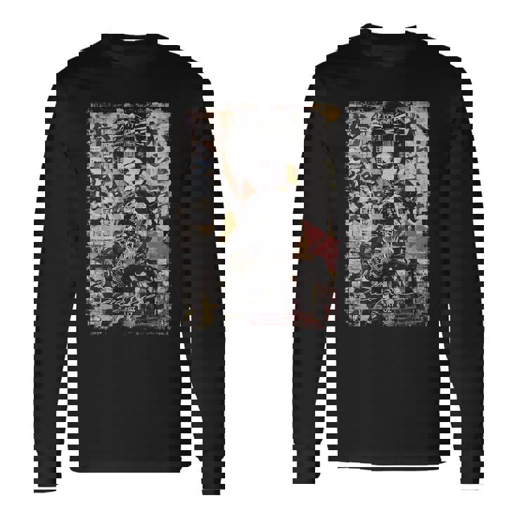 ヒップホップ Y2k ヴィンテージ ヒップスター エッジの効いたアーバン ストリートウェア 芸者 長袖Tシャツ