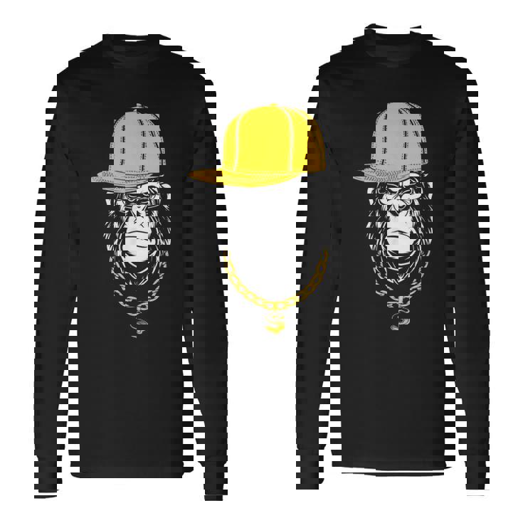 ヒップホップ ゴリラ ラッパー 長袖Tシャツ