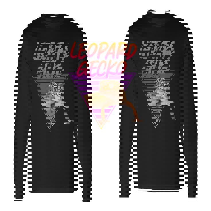 ヒョウ ヤモリ 80'Saporwave 長袖Tシャツ