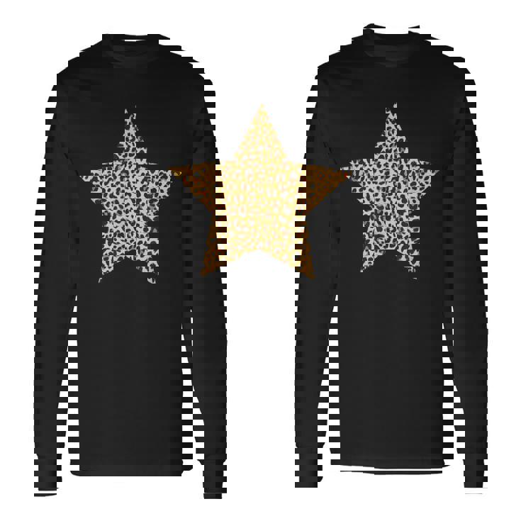 ヒョウ柄 アニマルプリント 星 長袖Tシャツ