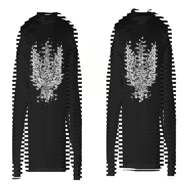 ヒンドゥー神話 ガルーダ ヒンドゥー教のガルーダ ヒンドゥー教の神ガルーダ 長袖Tシャツ