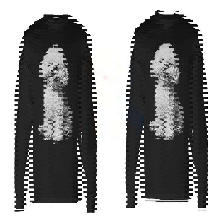 ビションフリーゼ 犬 モチーフ ペット イラスト ビションフリーゼ 長袖Tシャツ