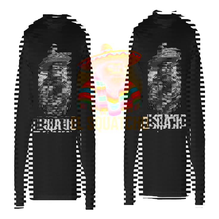 ビッグフット エル・スクワッチョ 面白い 南西メキシコ ソンブレロ 長袖Tシャツ