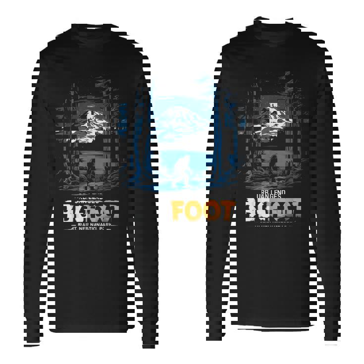 ビッグフット都市神話伝説マウントレイナー国立公園 長袖Tシャツ