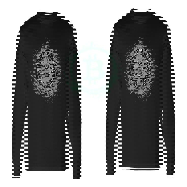 ビットコイン Btcシンボル 暗号とビットコイン 長袖Tシャツ