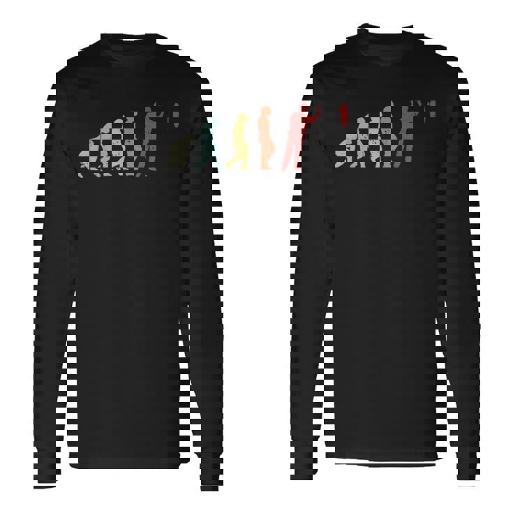 ビンテージダーツ進化面白いダーツダーツプレーヤーのギフト 長袖Tシャツ