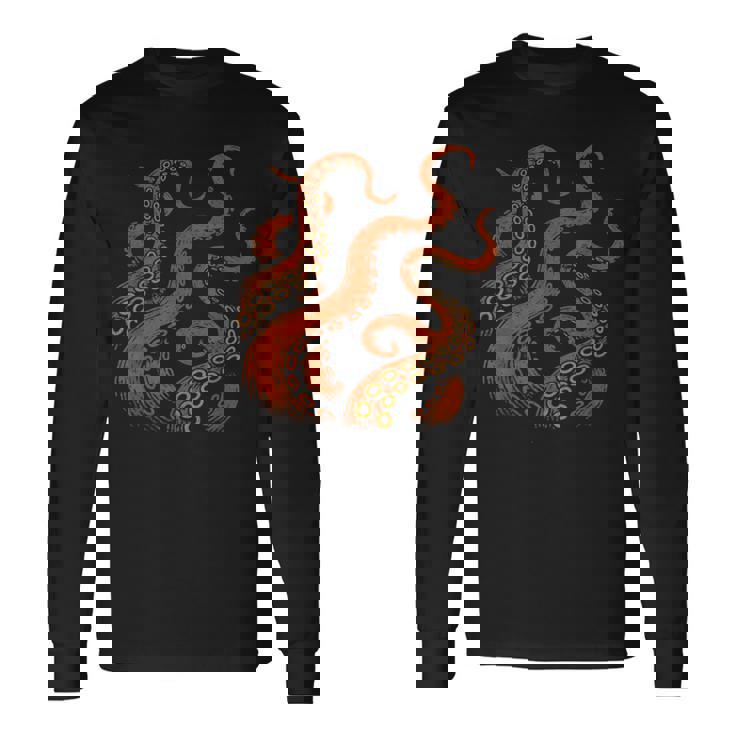 ビンテージ海モンスターtシャツ ディープオーシャンアートグラフィックtシャツ 長袖Tシャツ ギフトのアイデア