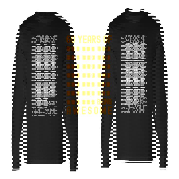 ビール 酒 還暦祝い 面白いtシャツ 飲み おもしろ 飲み会 のんべえ メンズ ネタ 服 60歳 父の日 長袖Tシャツ