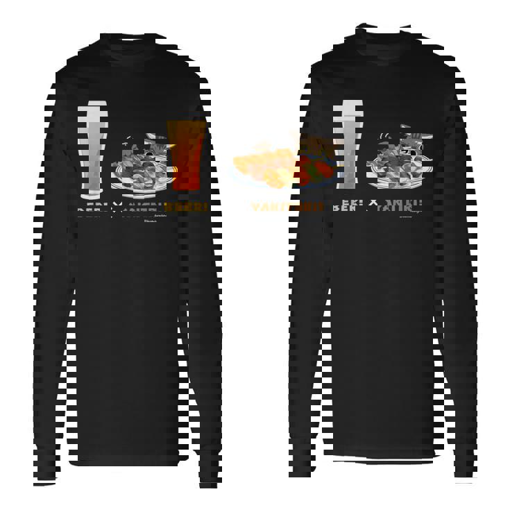 ビールとやきとりとねこ ビール 焼き鳥 猫 長袖Tシャツ