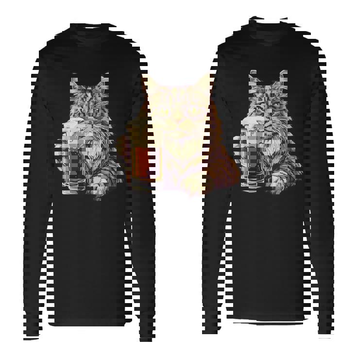 ビールジョッキ かわいい猫 長袖Tシャツ