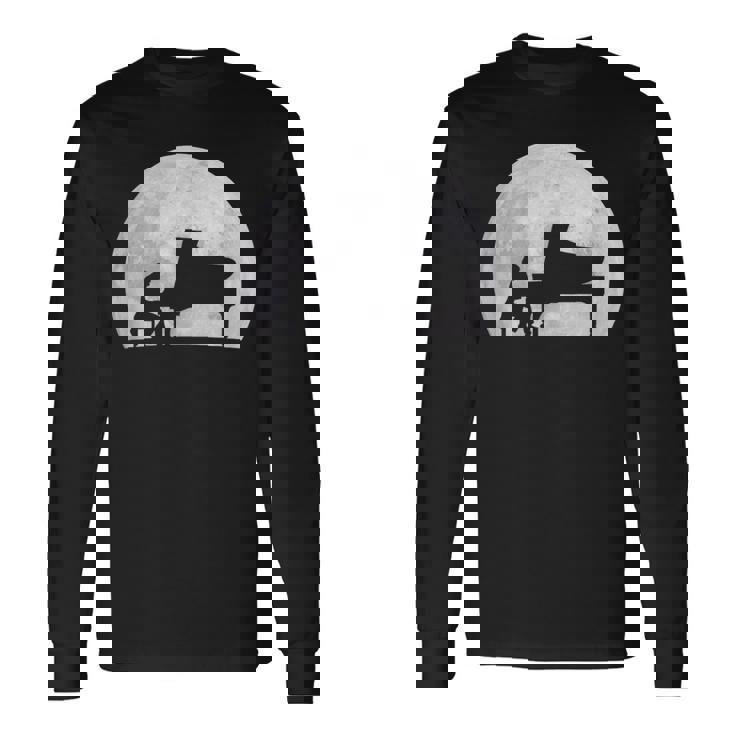 ピアニスト ピアノ奏者 クラシック音楽 ジャズ音楽 満月 趣味 クール ピアノ好き 音楽好き 長袖Tシャツ