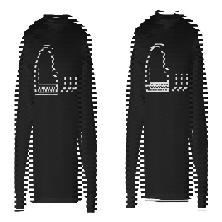 ピアノ 音符 楽譜 音楽 楽器 長袖Tシャツ