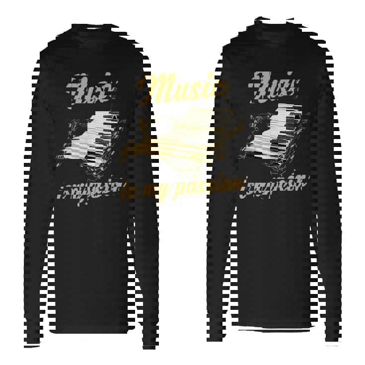 ピアノ鍵盤 長袖Tシャツ