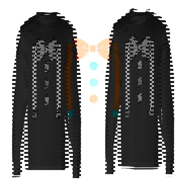 ピエロ 蝶ネクタイ サスペンダー コスチューム かわいい ハロウィン 男性 男の子 キッズ 長袖Tシャツ