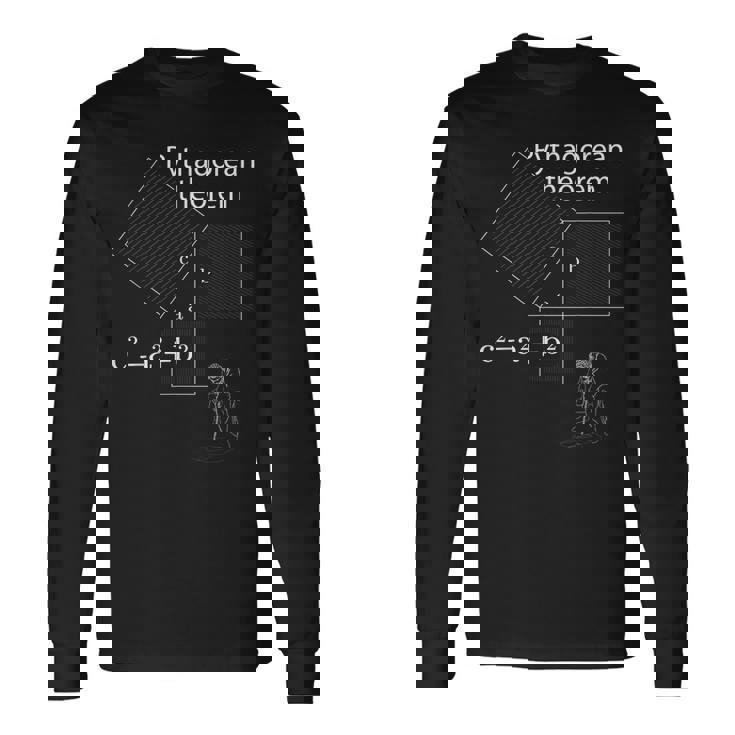 ピタゴラス定理の設計 長袖Tシャツ
