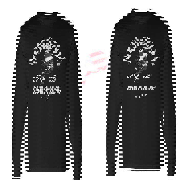 ピックルボール 愛国的 アメリカ国旗 Est 1965 長袖Tシャツ