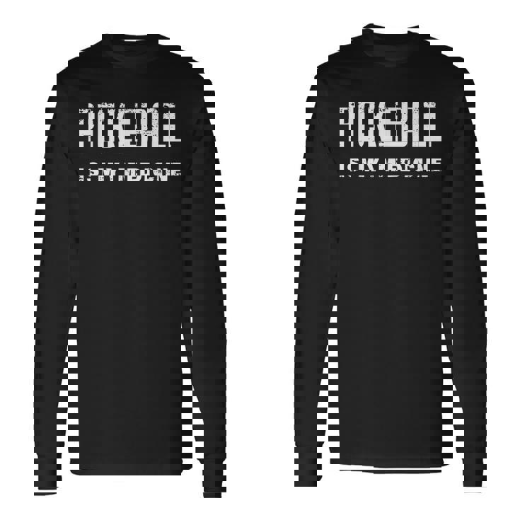 ピックルボールは私の薬 面白いピックルボール 長袖Tシャツ ギフトのアイデア