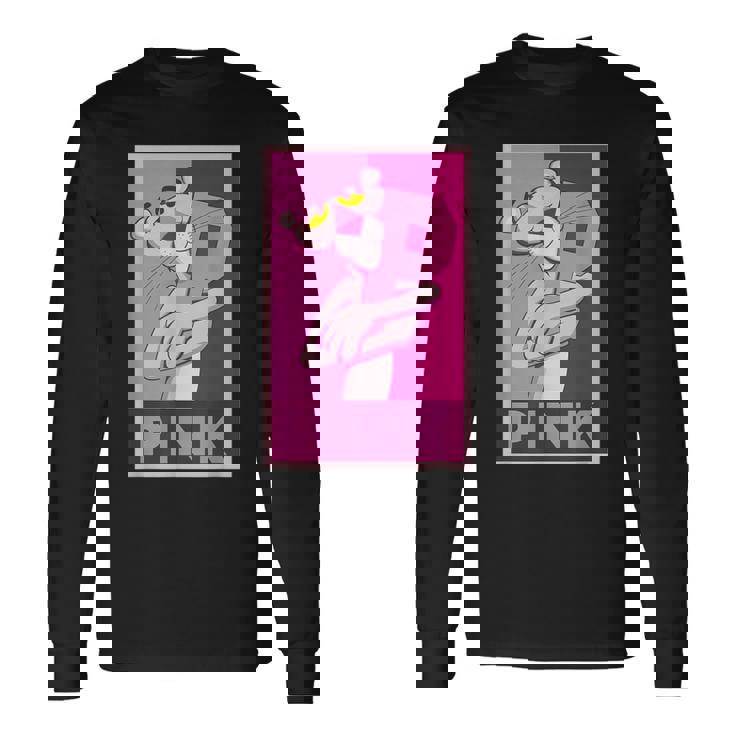 ピンクパンサー 「P」の文字を抱く 長袖Tシャツ