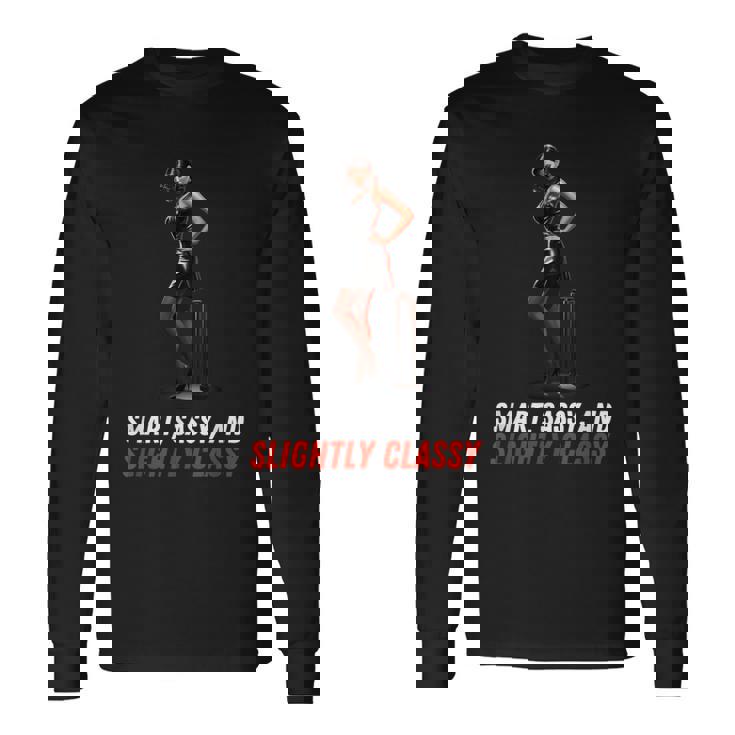 ピンナップガール スマート、生意気、やや上品 長袖Tシャツ