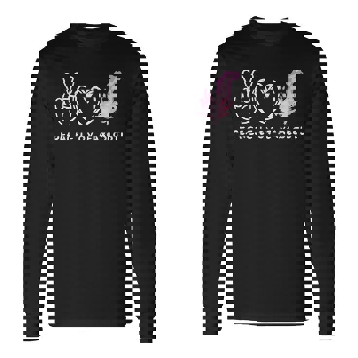 ピースラブウーパールーパールーパーレトロウーパールーパーラバー 長袖Tシャツ