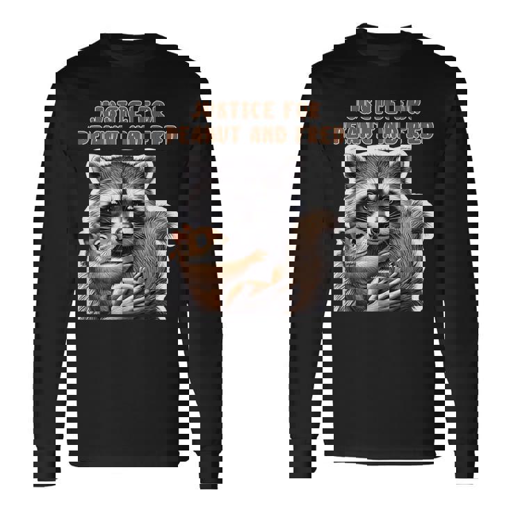 ピーナッツとフレッドの正義 ピーナッツリス フレッドアライグマ 長袖Tシャツ