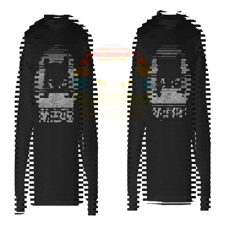 ピープルレトロキャットファンヴィンテージアンチソーシャルイントロバート 長袖Tシャツ