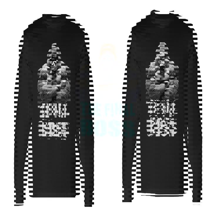 ファイナルボス シルバーバック ゴリラデザイン 長袖Tシャツ