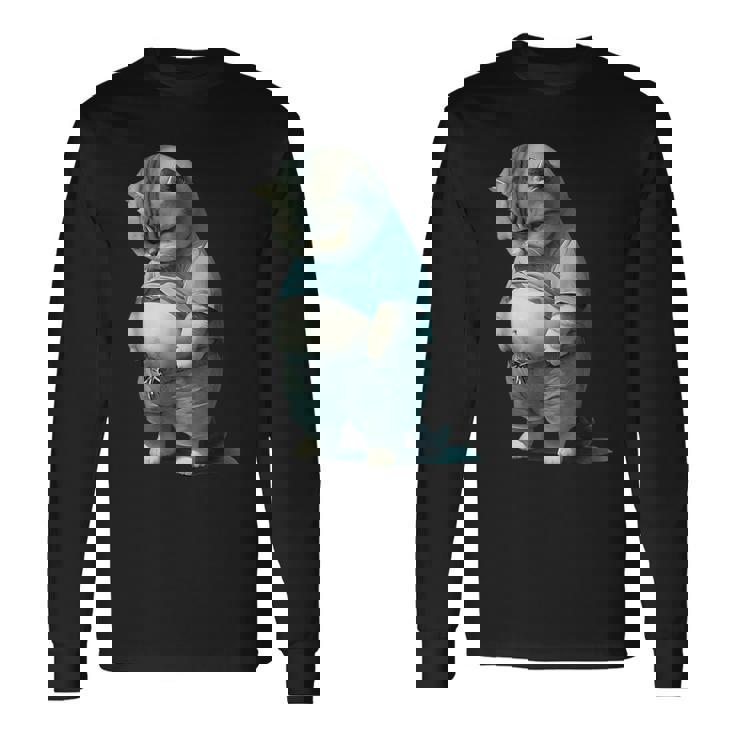 ファニー ファット キャット 子猫 アート デザイン 猫 飼い主 ペット愛好家 ギフト 長袖Tシャツ