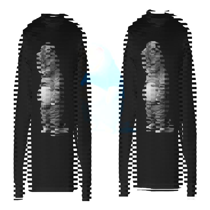 ファニー ファット 悲しい猫 アートデザイン 太った子猫 猫好き 長袖Tシャツ