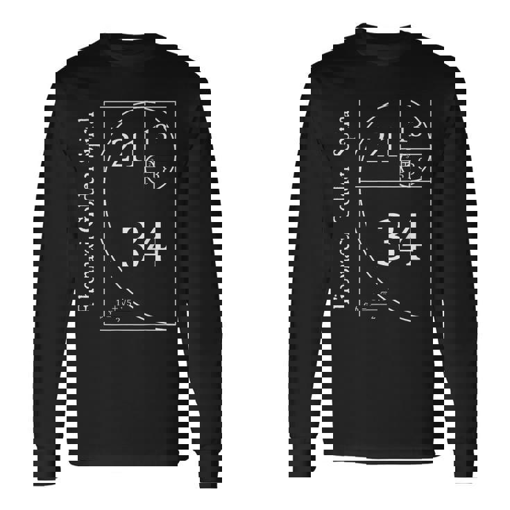 ファニー フィボナッチ ゴールド スパイラル オタク 数学教師 ギフト 長袖Tシャツ