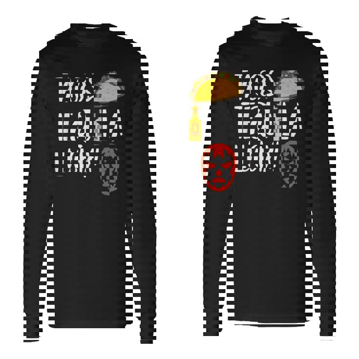 ファニー ルチャリブレ タコス テキーラ ルチャドールとファンへのギフト 長袖Tシャツ