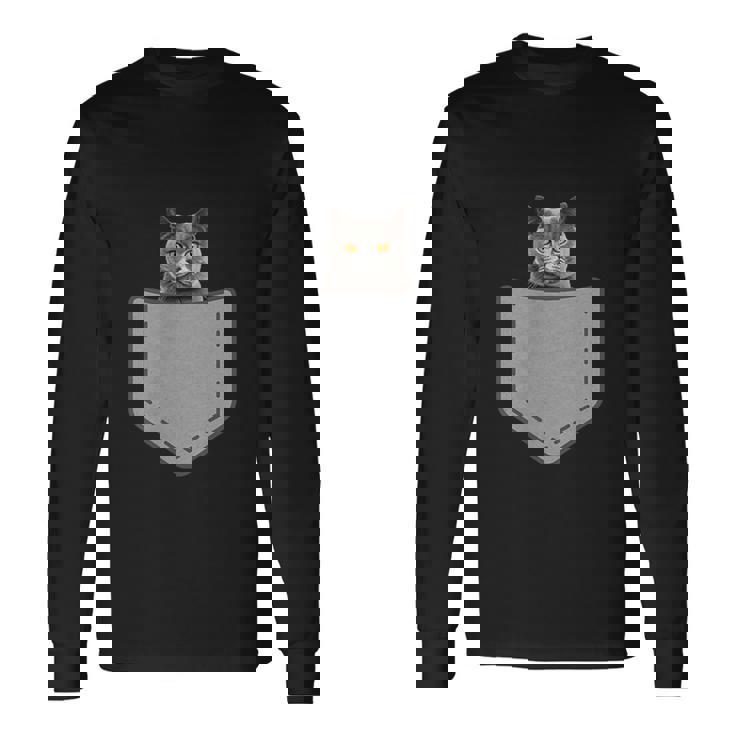 ファニーブリティッシュショートヘア猫 長袖Tシャツ